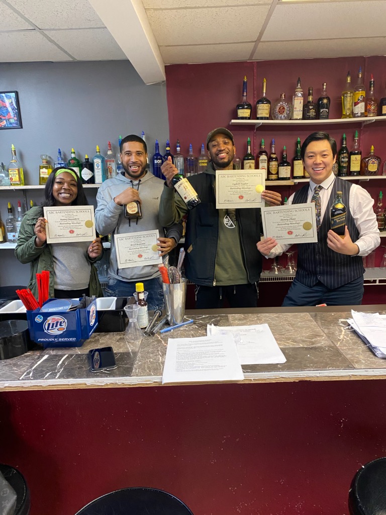 graduating from bartending school